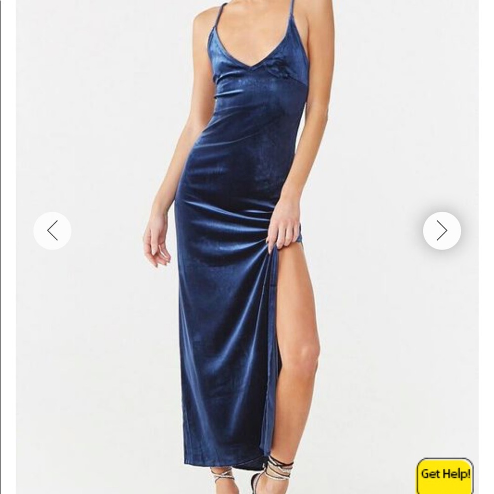 NWT F21 Navy Velvet Dress